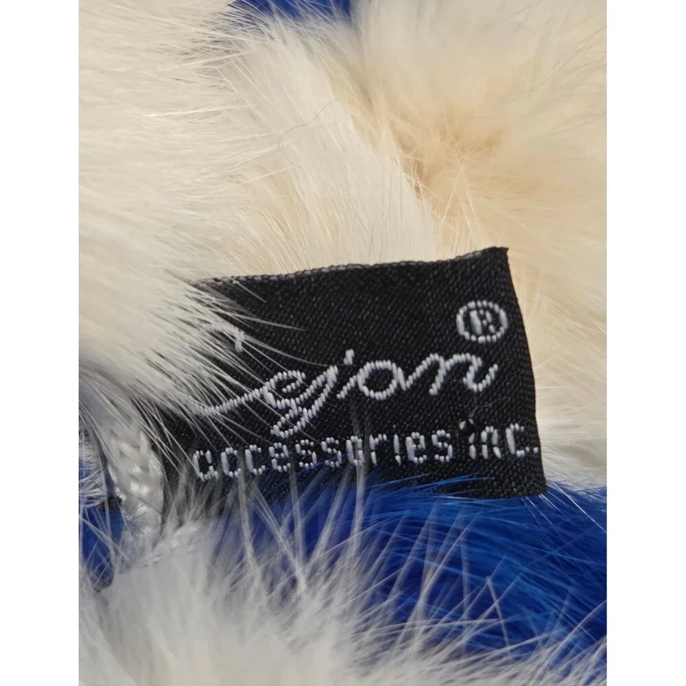 Cejon Rabbit Fur Pom Pom Infinity Scarf - Picture 5 of 7